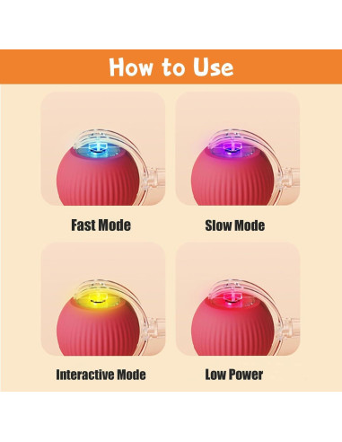 Bola Interactiva para Gatos Genérico 360 Recargable Verde+Rojo