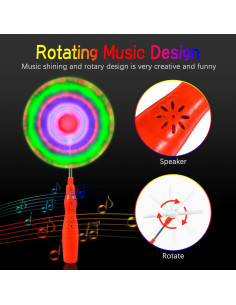 Toyvian 3 Varitas Brillantes LED para Niños con Música 2