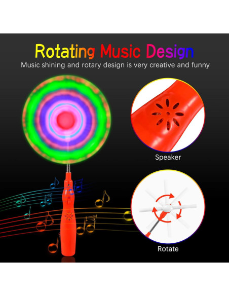 Toyvian 3 Varitas Brillantes LED para Niños con Música
