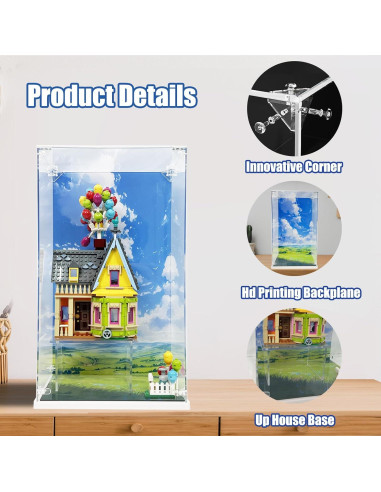 Caja de Exhibición Acrílica LEGO Casa Up 43217 con Fondo HD