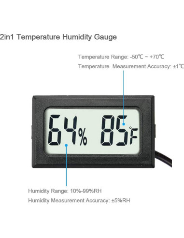 Paquete de 4 Termómetros Higrómetros Digitales Veanic