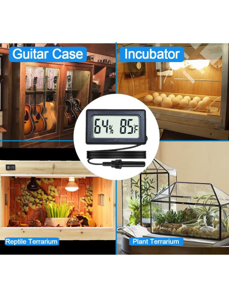 Paquete de 4 Termómetros Higrómetros Digitales Veanic