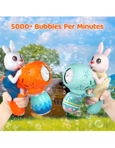 Pistolas de Burbujas Conejo 2pcs con 10 Soluciones 0.70kg 2