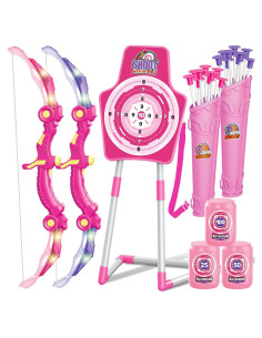 Set de Arquería GMAOPHY Rosa con Luces LED y 20 Flechas