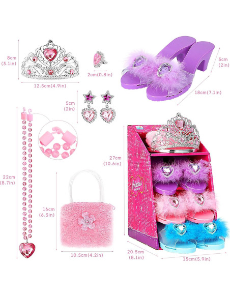 Conjunto de Disfraces de Princesa Jaolex - 3 Pares de Zapatos Conjunto de Disfraces de Princesa Jaolex - 3 Pares de Zapatos