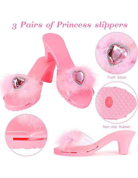 Conjunto de Disfraces de Princesa Jaolex - 3 Pares de Zapatos Conjunto de Disfraces de Princesa Jaolex - 3 Pares de Zapatos