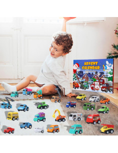 Juegoal Set 24 Coches y Camiones de Resorte para Niños 2