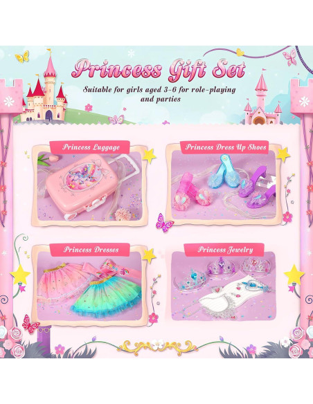 Juego de Disfraces de Princesa LIMIROLER 19 Piezas para Niñas