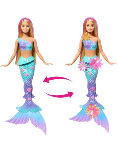 Muñeca Sirena Barbie Flower Magic con Flores Sorpresa 2