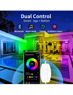 Luces de tira LED exteriores KSIPZE 15.24m IP68 RGB 2