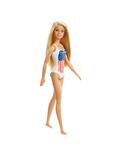 Muñeca Barbie Mattel GPB17 Traje de Baño Bandera USA