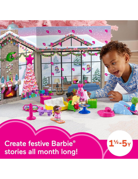 Calendario de Adviento Fisher-Price Barbie 24 Piezas Navidad