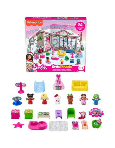 Calendario de Adviento Fisher-Price Barbie 24 Piezas Navidad