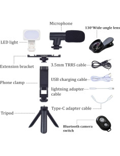 Kit Vlogging Profesional para Teléfonos - 8 Accesorios Premium 2