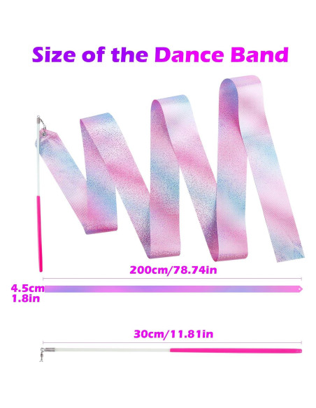 14 Varitas de Cinta de Danza Brillante HiUnicorn 1.98m
