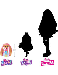 Muñeca Barbie Extra Mini Minis con coletas rubias y vestido azul 2