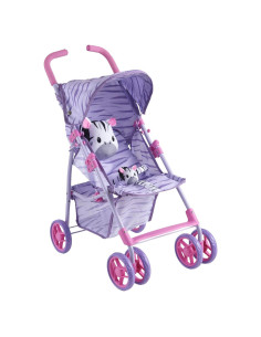 Carrito de muñecas The New York Doll Cebra Púrpura 71 cm
