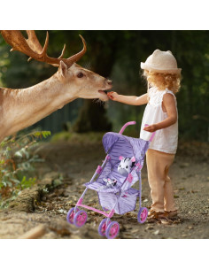 Carrito de muñecas The New York Doll Cebra Púrpura 71 cm 2