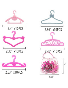 50 Perchas Rosa para Ropa de Muñeca Barbie - HighFun 2