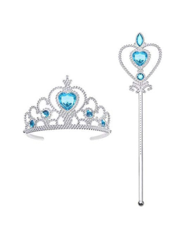 Set de Disfraz Princesa Vicloon con Corona y Varita Azul