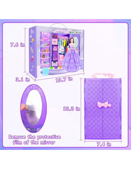 Juego de Ropa y Accesorios para Muñecas BNUZEIYI 65 Piezas Juego de Ropa y Accesorios para Muñecas BNUZEIYI 65 Piezas