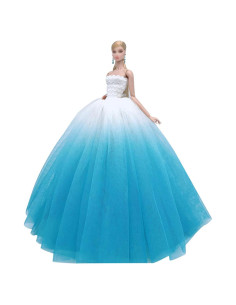 Vestido de Novia Azul y Blanco para Muñeca 29 cm Estilo K