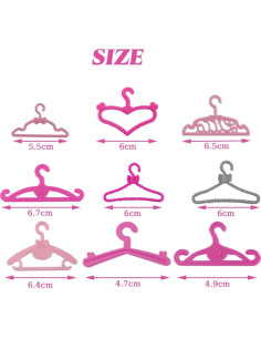 Perchas de Ropa para Muñecas GXXMEI 108 Piezas 29.21 cm 2
