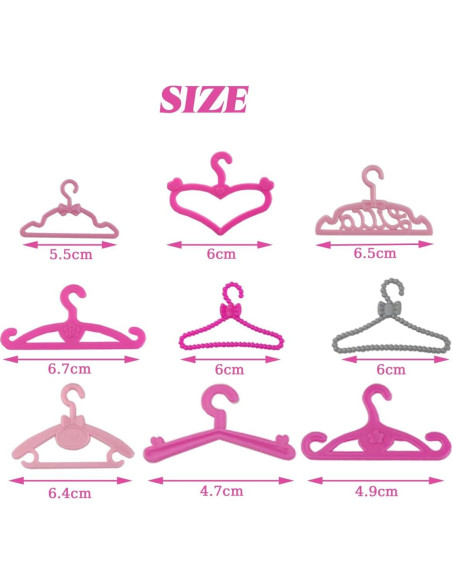 Perchas de Ropa para Muñecas GXXMEI 108 Piezas 29.21 cm