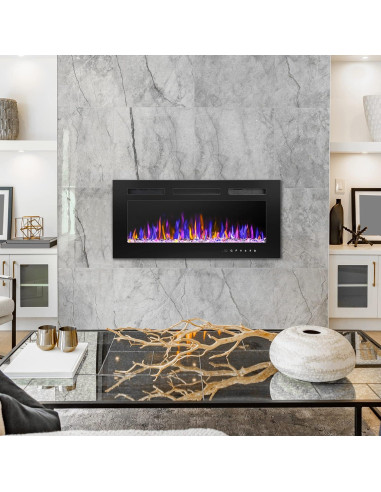 Chimenea Eléctrica Betelnut 36" Montada Pared 750/1500W