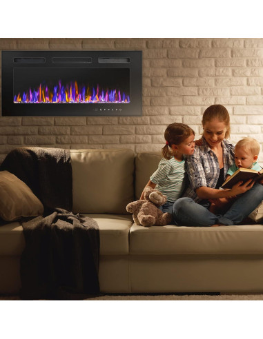 Chimenea Eléctrica Betelnut 36" Montada Pared 750/1500W