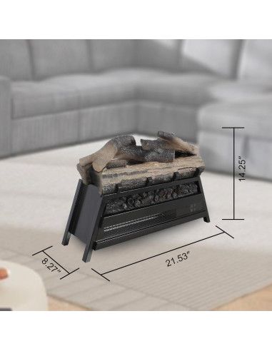 Chimenea eléctrica Genérico 37,16 m 1500W con troncos 3D