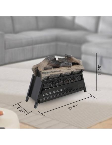 Chimenea eléctrica Genérico 37,16 m 1500W con troncos 3D