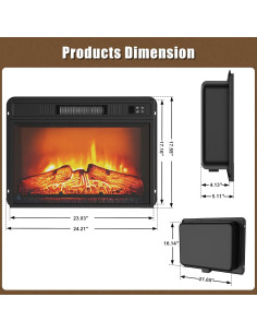 Chimenea Eléctrica TRONLEE 23" 1400W con Control Remoto 2