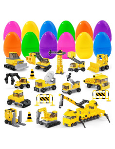 YUJUN 12 Huevos de Pascua con Vehículos de Construcción