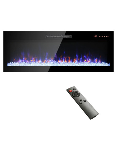 Chimenea Eléctrica Genérico 127 cm Vidrio Templado Control Remoto