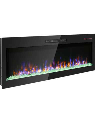 Chimenea Eléctrica Genérico 127 cm Vidrio Templado Control Remoto