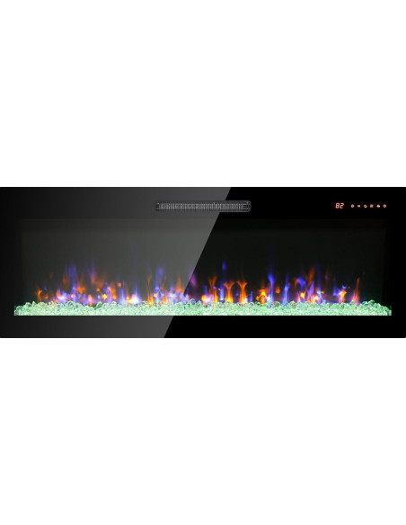 Chimenea Eléctrica Genérico 127 cm Vidrio Templado Control Remoto