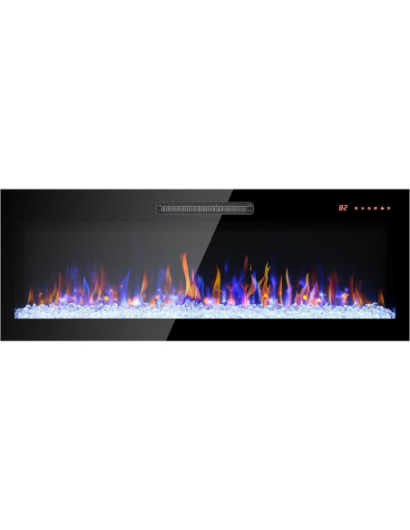 Chimenea Eléctrica Genérico 127 cm Vidrio Templado Control Remoto