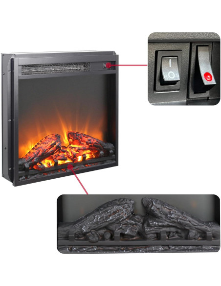 Chimenea Eléctrica Genérico 46 cm con Efecto Llama Realista