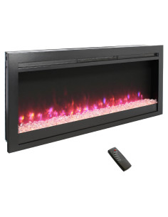 Chimenea eléctrica empotrada Genérico 112 cm LED control remoto