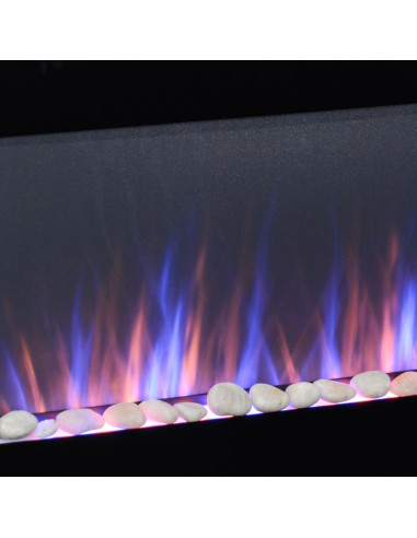 Chimenea Eléctrica HOMCOM 104.9cm 1500W Control Remoto Negro