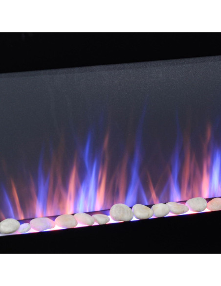 Chimenea Eléctrica HOMCOM 104.9cm 1500W Control Remoto Negro