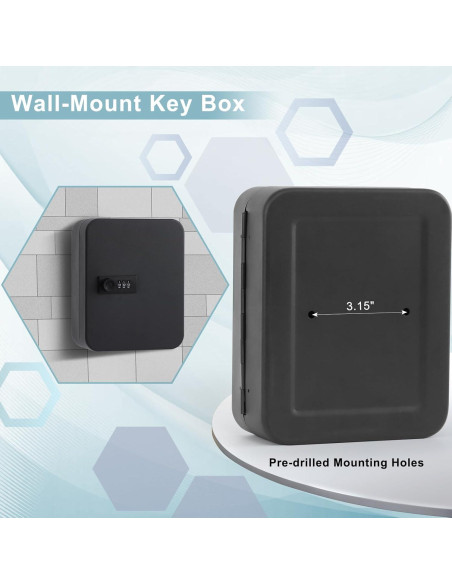 Caja de Almacenamiento de Llaves KYODOLED 20 Llaves Negra