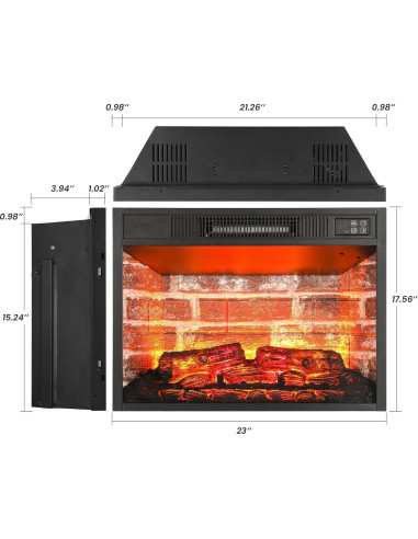 Insertador de chimenea eléctrica LGHM 58 cm con control remoto
