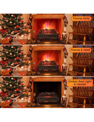 Calefactor Eléctrico Tangkula 1500W con Chimenea Infrarroja