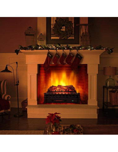 Calefactor Eléctrico Tangkula 1500W con Chimenea Infrarroja