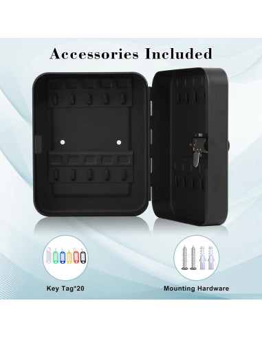 Caja de Almacenamiento de Llaves KYODOLED 20 Llaves Negra