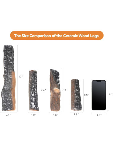 Registros de Chimenea de Gas Skyflame - 4 Piezas Cerámicas