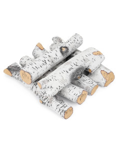 Conjunto de troncos cerámicos Stanbroil 6 piezas para chimenea