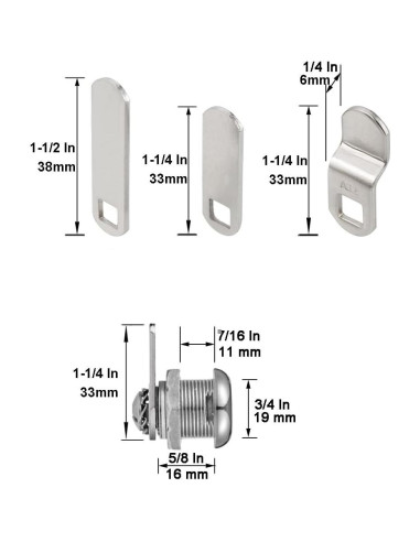 Cerradura de Cámara WOOCH BCL-16N-2P Cromada 5/8"